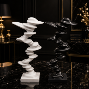 Abstract Swirl Sculpture – Modern Artistic Table Decor