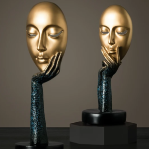 Golden Turquoise Lady thinker