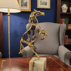 Marble crystal metal horse